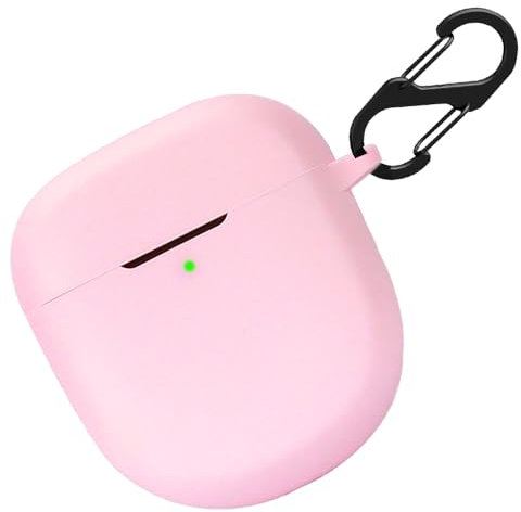 Silikon Hülle für Bose QuietComfort Earbuds II Tasche, Stoßfeste Schutzhülle und Haut Protective Case Cover für Bose QuietComfort Earbuds 2 with Keychain (Pink)