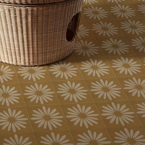 CIAODEKO Blumenfliesen Fliesenaufkleber Matte Textur Zuhause Aufkleber Vintage Wasserdicht Abnehmbar Wandbild DIY Badezimmer Küche Dekoration