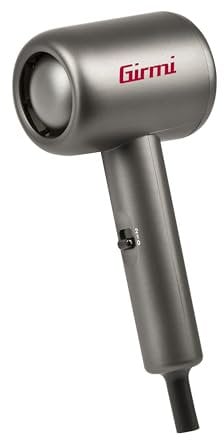 Girmi PH04 Reise-Haartrockner, 1000 W, 2 Geschwindigkeiten, 2 Temperaturen, kompaktes Design, leicht, grau