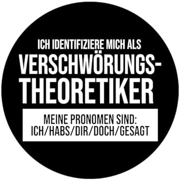 Sammys Shirt Store Ich identifiziere Mich als Verschwörungstheoretiker Aufkleber 4,5 cm
