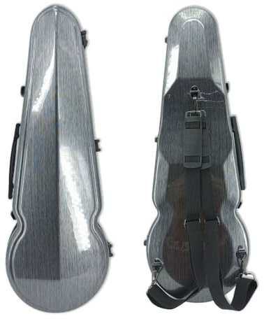 WUQIMUSC Custodia per viola da 40,6 cm, in fibra di carbonio, custodia rigida per viola, con cuscinetto per collo regolabile per dimensioni da 15 a 41,9 cm, fodera spessa, igrometro integrato, con