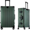 Koffer 100% Aluminium Reisekoffer Bordkoffer Hartschalen-Koffer Trolley Rollkoffer Handgepäck Teleskopgriff, TSA, 4 Rollen (Grün, S)
