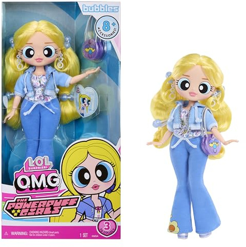 L.O.L. Surprise! OMG The Powerpuff Girls Puppe - Bubbles - Enthält 1 Modepuppe, Inklusive Outfit und Accessoires, 3 zum Sammeln