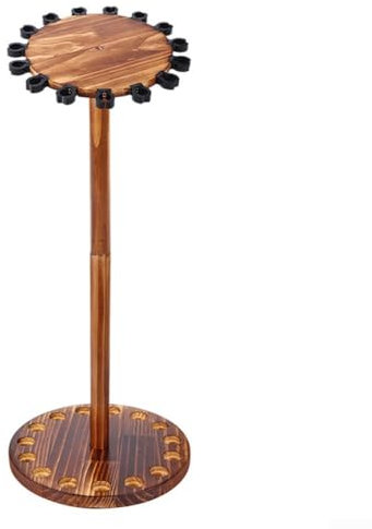 ZAMETTER Wooden Fishing Rod Display Rack Pine Wood Storage Fishing Rod Rubber Rod Clip Thick Non-slip Fishing Rod Holder