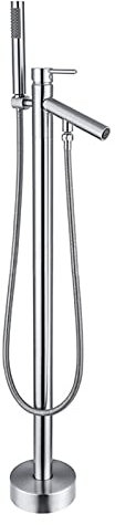 PUFAHAU Freistehender Badewannen-Mischbatterie mit Handbrause, 360°-Einlauf(Chrome-A)
