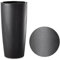 Tecnokit Vaso per Piante da Interno ed Esterno Design Moderno con Effetto Cemento Mandorla e Antracite Fioriera Alta con Sottovaso Erba Musa Matte colore Antracite, cm 35x70