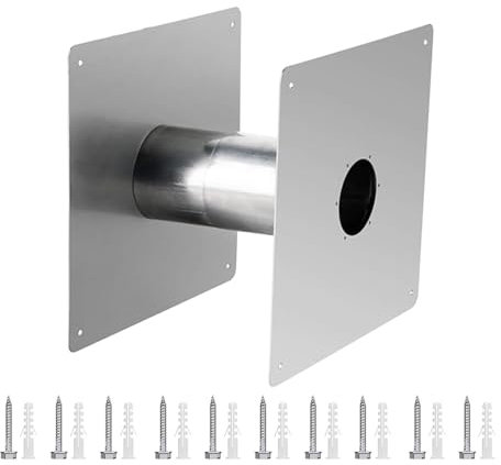 Pared de ventilación directa de acero inoxidable – paso de chimenea ajustable, inserto de humo ignífugo | Kit de pared aislado de 2,36 pulgadas para estufa de pellets, duradera pared de pellets Dimble