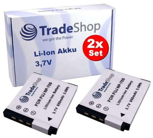 2X Trade-Shop Li-Ion Akku 3,7V / 950mAh kompatibel mit Fujifilm Instax Mini 99 Sofortbildkamera ersetzt NP-70S