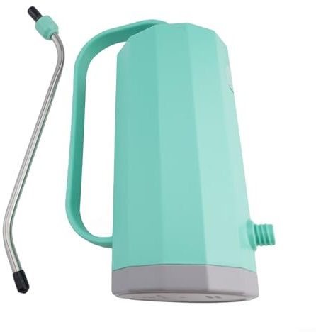 Regadera de boquilla larga de 2 L para jardinería interior y exterior, diseño de plástico y acero inoxidable (verde)