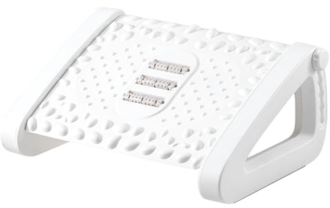 [Ellniges]Verstellbare Fußstütze Unter Dem Schreibtisch mit 6 Höhen, Ergonomischer Fußhocker, für das Büro mit Massagestruktur und Rolle