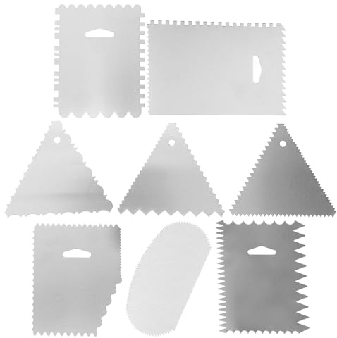 SUPVOX Grattoirs à Pâtisserie en Acier Inoxydable Multifonctions Lot de 8 Bords Dentelés pour Lisser et Décorer Gâteaux Maison