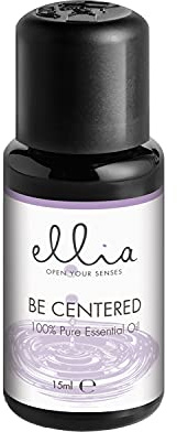 Ellia Aroma Diffuser Be Centred Essential Oil Mix - Most Calming Blend of Bergamot, Orange + Patchouli, Pure Aromatherapy Diffusing, Grounding Citrusy yet Spicy, Perfect for Mediation + Yoga - 15 ml