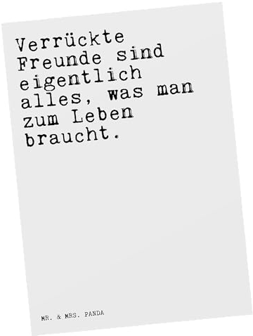 Mr. & Mrs. Panda Postkarte Verrückte Freunde sind eigentlich... - Geschenk, bester Freund, Ansichtskarte, Ansichtskarten, Einladungskarte, Spruch,