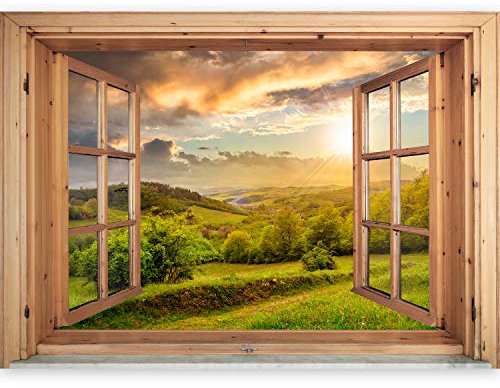 murando - 3D WANDILLUSION 210x150 cm - Wandbild Fototapete Poster XXL Fensterblick Vlies Leinwand Panorama Bilder Dekoration - Natur Landscape