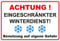 Schild Achtung - Eingeschränkter Winterdienst aus Alu/Dibond 300x200 mm - 3 mm stark