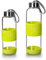IBILI - Botella de vidrio sky 360 ml verde, Borosilicato, Reutilizable, protector anti-golpes