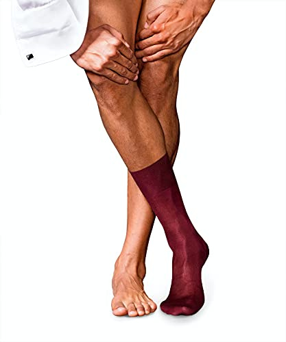 FALKE Herren Socken No. 4 M So Seide einfarbig 1 Paar, Rot Barolo 8596, 39-40