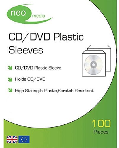 Neo Media CD DVD Plastic Sleeves 70 Micron 100 Pack