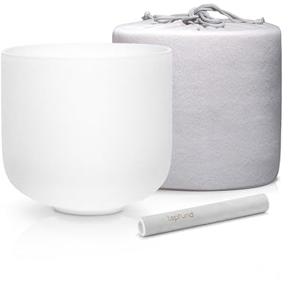 TOPFUND 7 C Note Crystal Singing Bowl Root Chakra with Suede Mallet