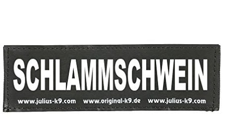Interchangeable Patches, 1 pair, SCHLAMMSCHWEIN, Size: Large, Black
