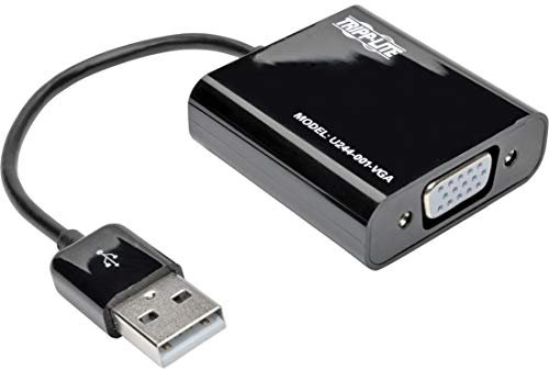 Eaton USB to VGA Adapter Multi Monitor External Video Converter, Built-in USB Type-A 2.0 Cable, 1080p @ 60Hz -Windows, Mac & Ubuntu Compatible (U244-001-VGA)