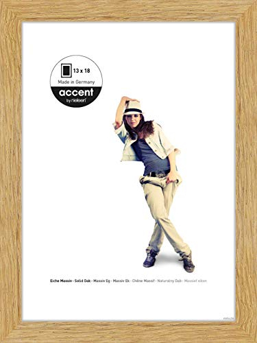 accent by nielsen Bilderrahmen, 13 x 18 cm, Holz, Eiche, Fotorahmen zum Auftstellen im Hoch- & Querformat, Echtglas, Scandic