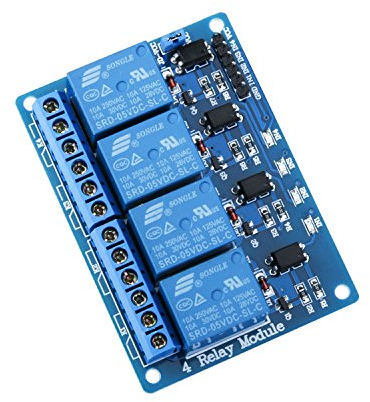 ELEGOO Módulos de Relés de 4 Canales a DC 5V con Optoacoplador para Arduino UNO R3 MEGA Proyecto 1280 DSP ARM PIC AVR STM32