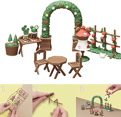 Bandai – Haco Room – Zubehör-Set – Garten – 68 Teile zum Zusammenbauen – Mini-Spielwelt – Bauspielset – 35467