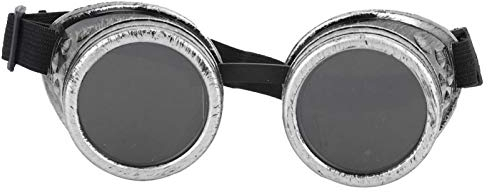 Alomejor Steampunk Brille Steampunk Goth Cosplay Vintage Brille Rustikale Sonnenbrille für Männer Frauen(Vintage Silber)