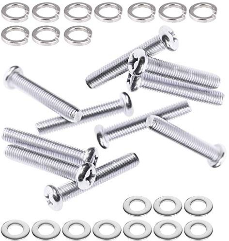 M8 x 45mm Screws with Washers, 304 Stainless Steel Round Cross Head Screw, TV Wall Mount Bracket Bolts for Samsung LG VIZIO Philips Sony, 10 Set