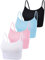 4 Stück Basic Crop Tank Tops Ärmelloses Racerback Crop Sport Baumwoll Top für Damen (Schwarz, Blau, Rosa, Weiß, S)
