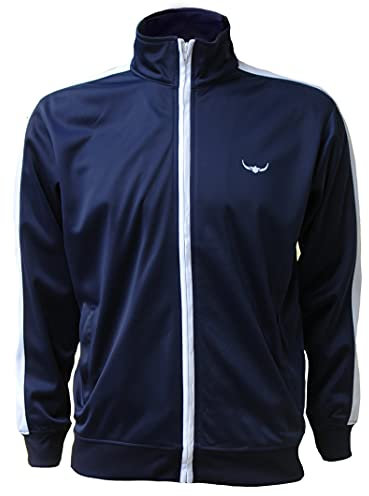 ROCK-IT Apparel I Herren Track Jacket I stylische und hochwertige retro Style Trainingsjacke I Tracktop I Sweater Jacke [S-3XL] Navy - XL