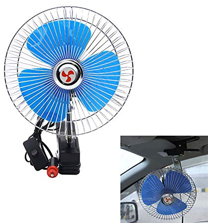 huihuijia Car Fans Portable 12V Slim Electric Cooling Radiator Fan Adjustable Cooling Air Fan 8inch,12v