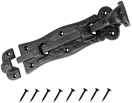 TERF® Heavy Duty Antique Black Door Bolt 200mm [8''] Surface Mounted Sliding Durable Door Lock Bolts Ideal for Securing Internal External Doors and Multi Purpose Use - 200mm
