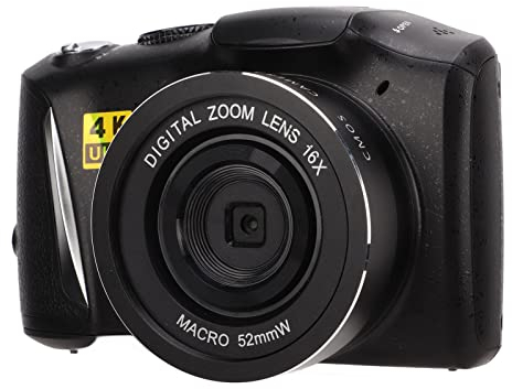 Appareil Photo Numérique 4K, Caméra Vidéo Ultra HD 48MP, Zoom Numérique 16X, écran LCD IPS 3,2 Pouces, Caméscope Vlogging avec Port Micro Externe 3,5 Mm, Port à Vis 1/4 Pouce, Port Fileté 52 Mm