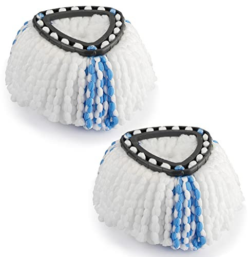 Mop Replacement Head Compatible with Vlieda Spin EasyWring Clean Turbo Classic Microfibre Mop Refill Head Triangle mop Head, Blue, 2 Packs