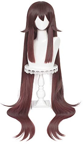 Anime Cosplay Perücke, Genshin Impact Perücke, mit zwei Perückenkappen, für Halloween, Party & etc. (Hutao Cosplay)