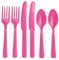 Assorted Plastic Reusable Cutlery Set 18 Pcs, Pack of 18 (Pink)