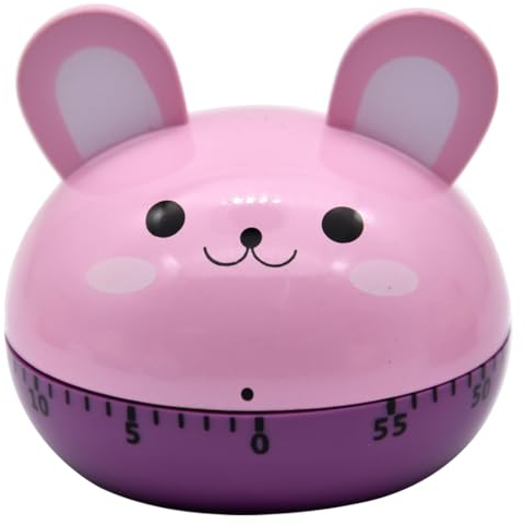 Ranvi Minuteur mécanique en forme d'animal - Outil de minuterie de cuisine pour la cuisson et la pâtisserie - Lapin violet
