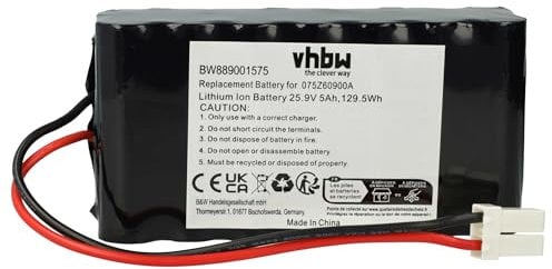 vhbw Akku Ersatz für Ambrogio 050Z36600A, 050Z38600A, 075Z60900A für Rasenmäher (5000mAh, 25,9V, Li-Ion)
