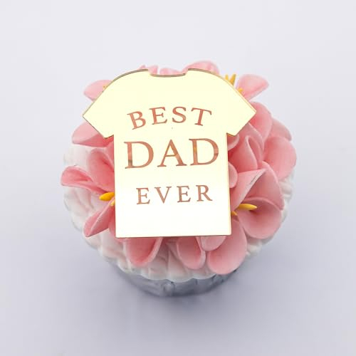 Father's Day Gold Acrylic Cupcake Toppers X6