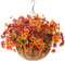 INQCMY Artificial Fake Fall Hanging Plants Flowers Basket for Outdoor Outside Decoration,Faux Silk Daisy in Planter UV Resistant Look Real for Autumn Home Porch Balcony Patio Yard Decor(Orange Brown)