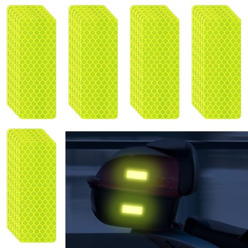Tikplus 30er Pack Reflektoren Aufkleber, 3x8cm Sicherheit Reflektorband, Selbstklebend Reflektierende Aufkleber, Reflective Sticker für Motorrad, Auto, Fahrrad, Kinderwagen, Schulranzen, Rucksack