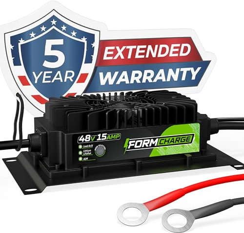 FORM 48 Volt Golf Cart Battery Charger for ICON Golf Carts - 48V 15 AMP Lithium, LiFePO4, Lead Acid, AGM