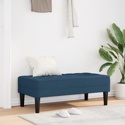 Teenpull Polsterbank Blau, 113x57x39 cm, Stoffbezug, stabil, mit Stauraum, für Wohnzimmer, Flur, Schlafzimmer, modern, bequem