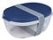 Mepal - Salatbox Ellipse - Salat-Lunchbox mit mehreren Fächern - Bento-Box für Salate unterwegs - Gesundes Mittagessen & Lifestyle - Plastik Meal Prep Box - 1300 ml + 600 ml - Nordic Denim