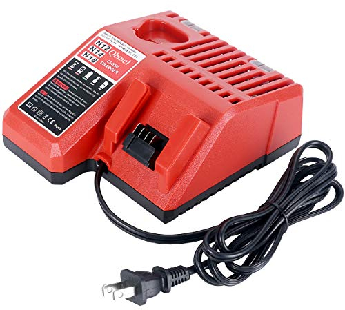 Qbmel M12 & M18 Multi Voltage Lithium Ion Battery Charger For Milwaukee 48-59-1812 18V&12V Fuel Gauge Xc Battery