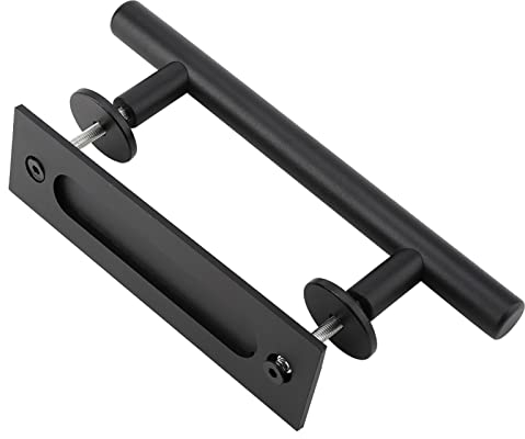 Garosa Metall Türgriff Schwarz Knöpfe Set Türbeschläge Schiebetür Handgriff Pull Griff für Scheunentor Küchen Schrank