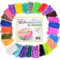 Inscraft 12750 Loom Bänder Set, 26 Farben Loom Gummibänder für Armbänder, Loop Armbänder set Kinder zum Halsketten und Gummi Armband basteln, Nachfüllset in 26 Farben mit 500 Clips, 6 Haken