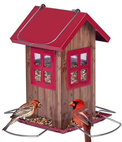 Kingsyard Metall Vogelfutterspender zum Aufhängen, Vogelfutterhaus für Wildvögel, Vogel Futterstation Wetterfest, ganzjährige Fütterung